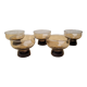 5 70's smoked glass cups