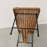 Woven wicker and metal coffee table 1960