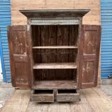 Rajasthani wardrobe in Burmese teak with original patina.