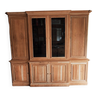 Large china cabinet, bookcase, raw cherry display cabinet