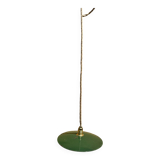 Vintage pendant light with green and white enamelled sheet metal shade