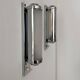 Pair of vintage modernist wall lights, chrome and sandblasted glass, France 1930