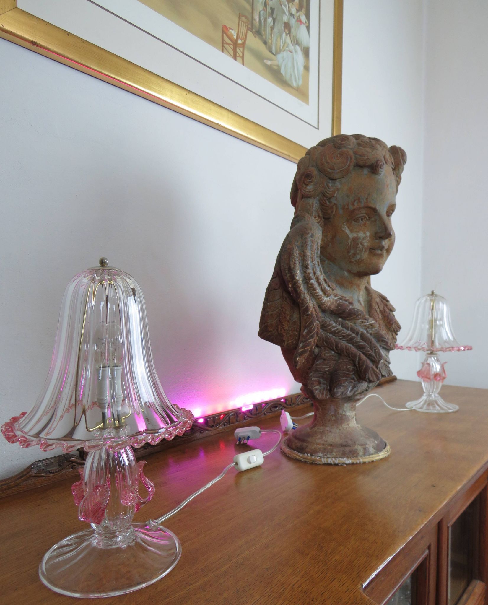 Pair of barovier and Toso (Murano) bedside lamps/table 1960s