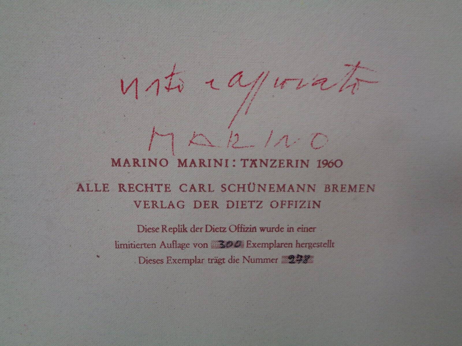 After Marino Marini, Dancer, 1960s, Artwork on Wood