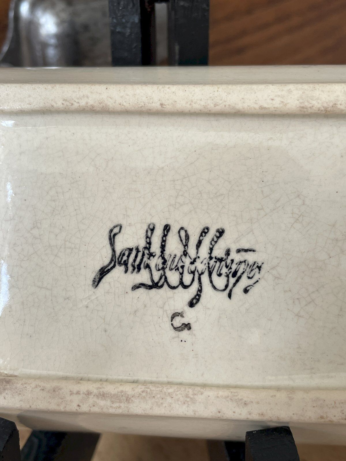 Ashtray or Comb holder Sarreguemines Art Nouveau