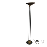 Floor lamp with gunmetal patina and brass