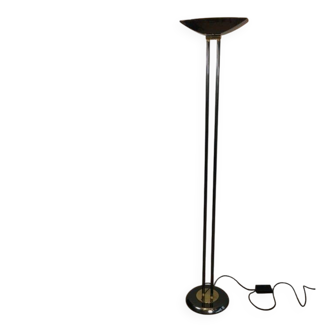 Floor lamp with gunmetal patina and brass