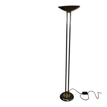 Floor lamp with gunmetal patina and brass