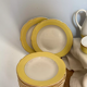Service de 52 pièces en porcelaine kg luneville, modèle jonquille