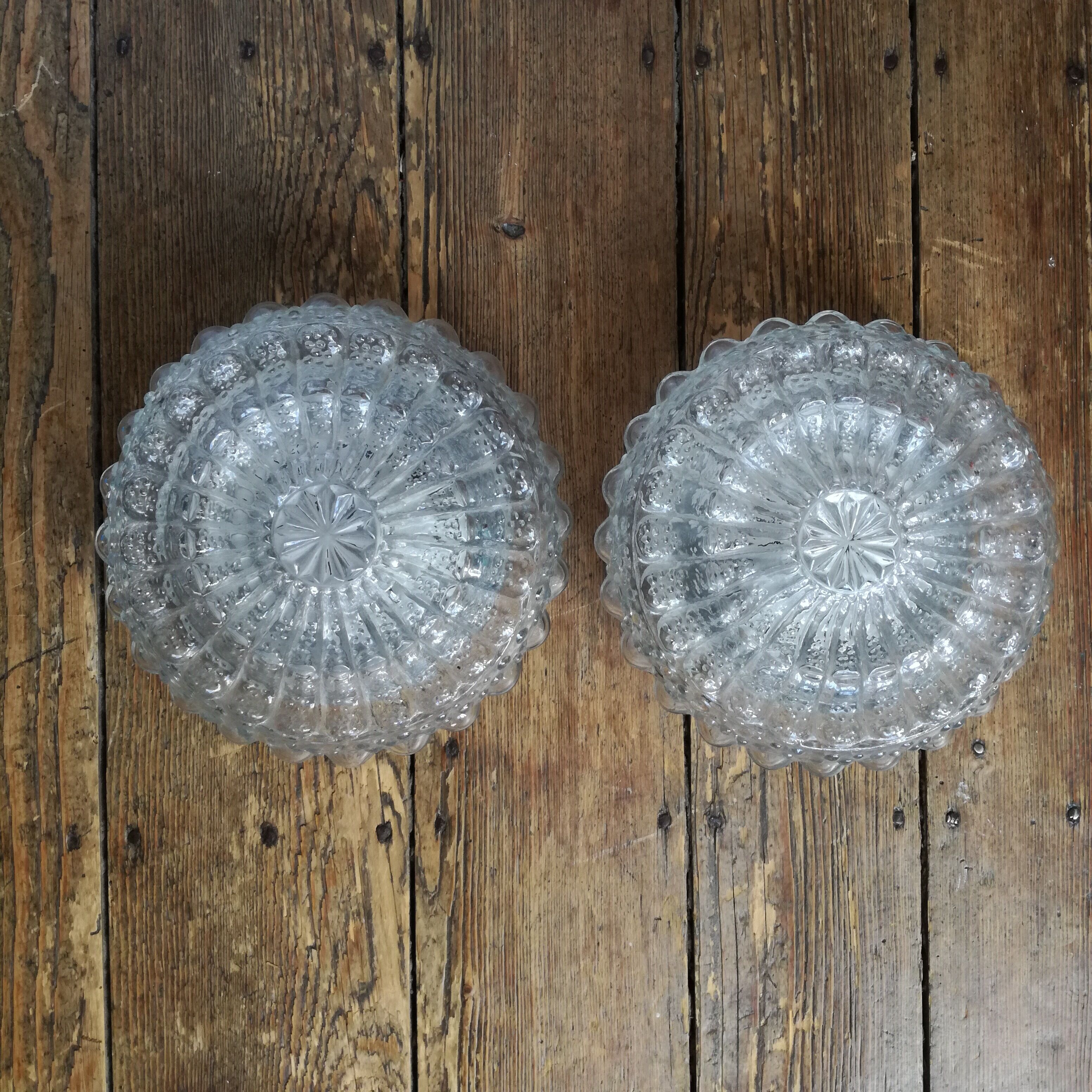 Round glass ceiling lights - $25