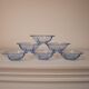Set of 6 blue glass ramekins