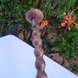 Antique lamp or candlestick, hand-carved, turned wood, Renaissance style