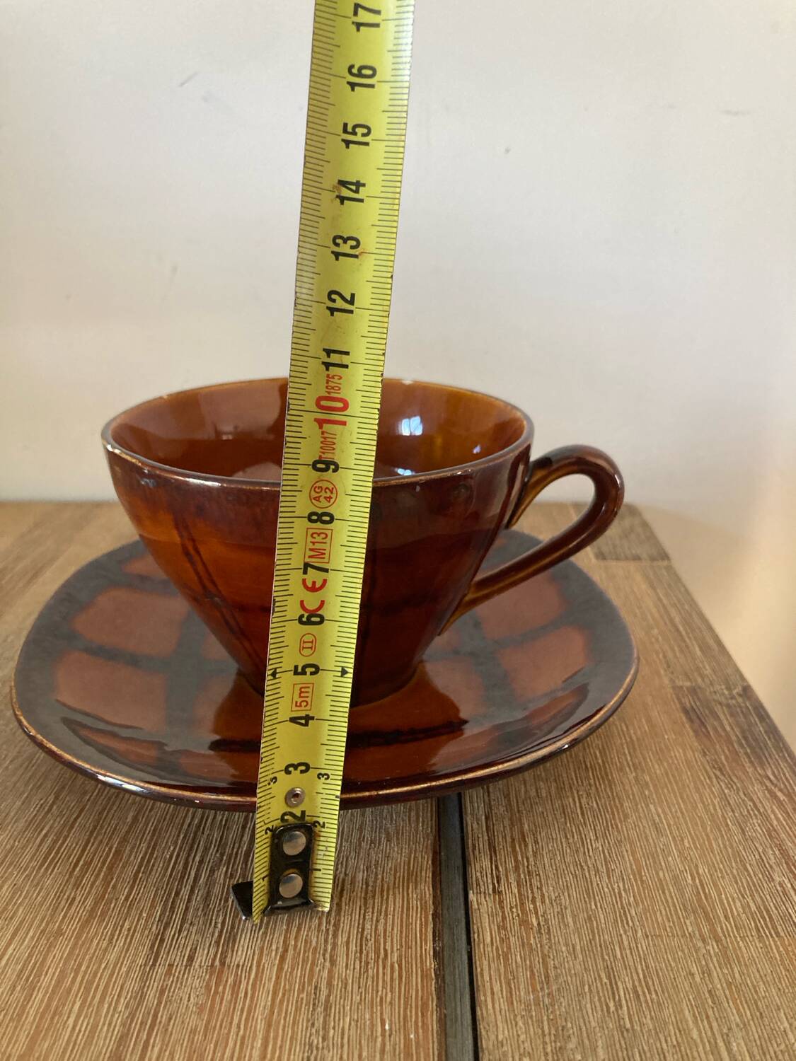 Luneville Badonviller earthenware cup and saucer