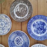 Set of 7 mismatched plates