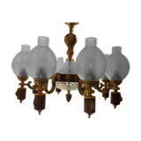 Lustre empire style 8 branches in bronze gilded with fine gold in very good condition