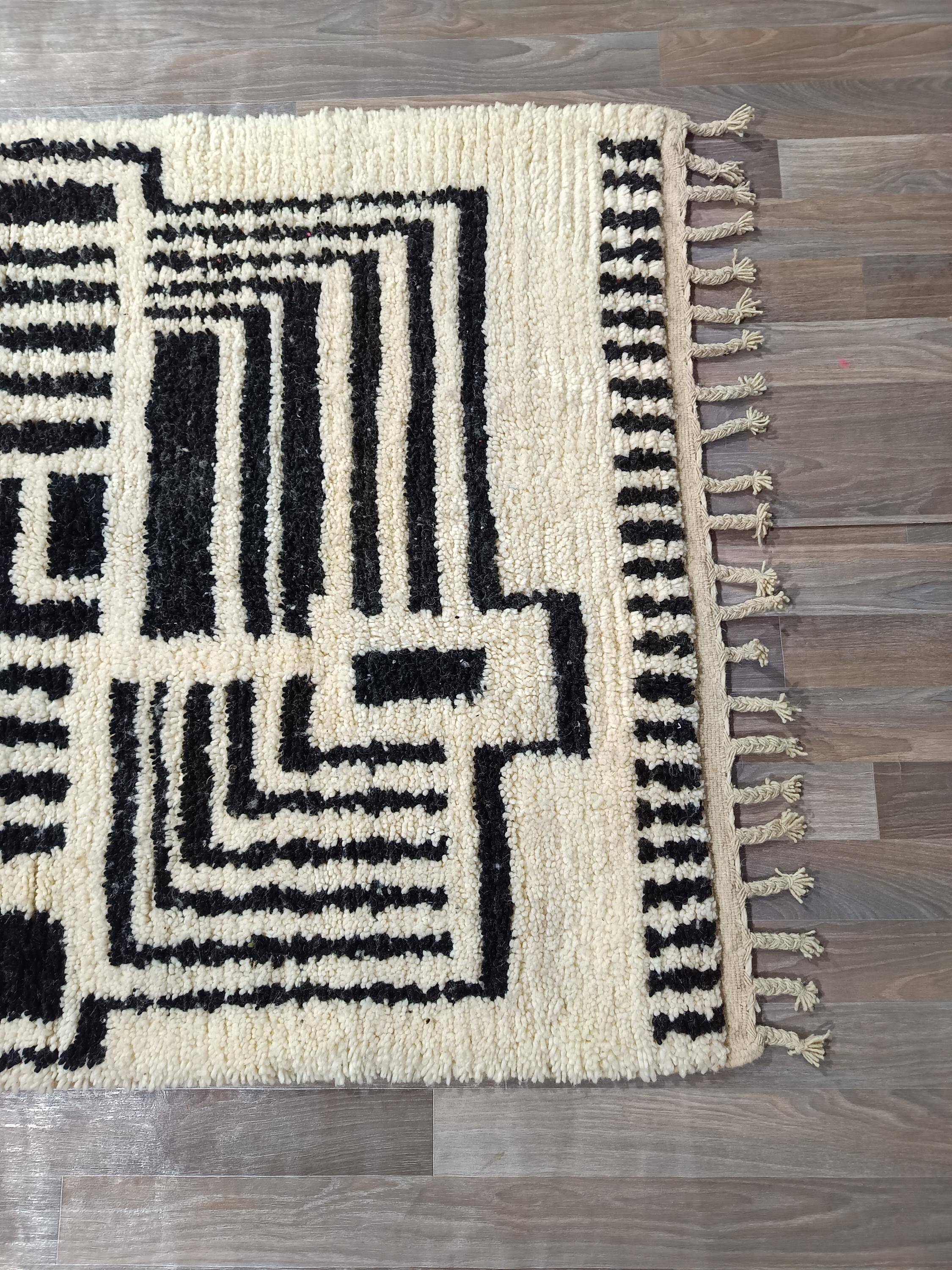 Handmade wool rug Morocco 3 x 2 m