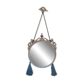 Miroir ancien en bronze, style victorien