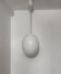 Lustre œuf opaline blanche Limburg vintage