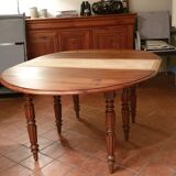 Round table cherry wood shutters, 6 feet, extendable 10/12 cutlery