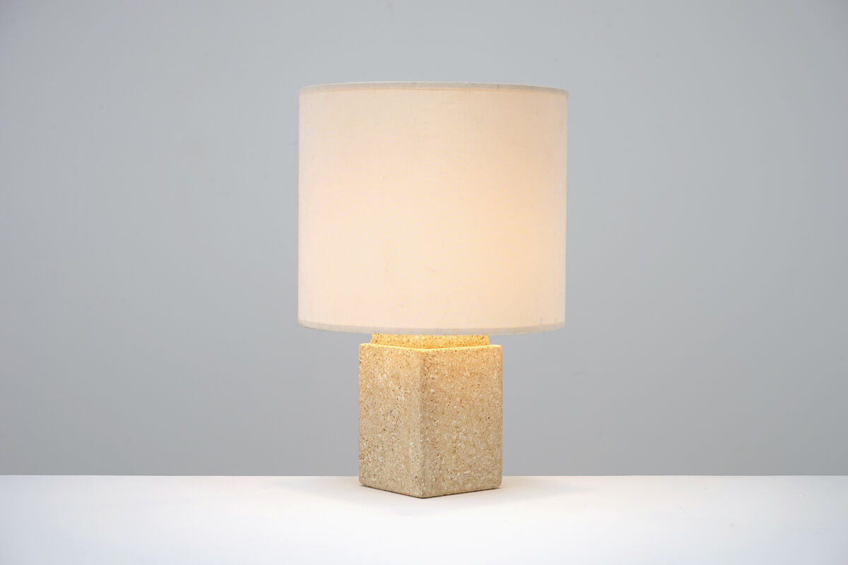 Lampe de table en pierre d'Albert Tormos circa 1970