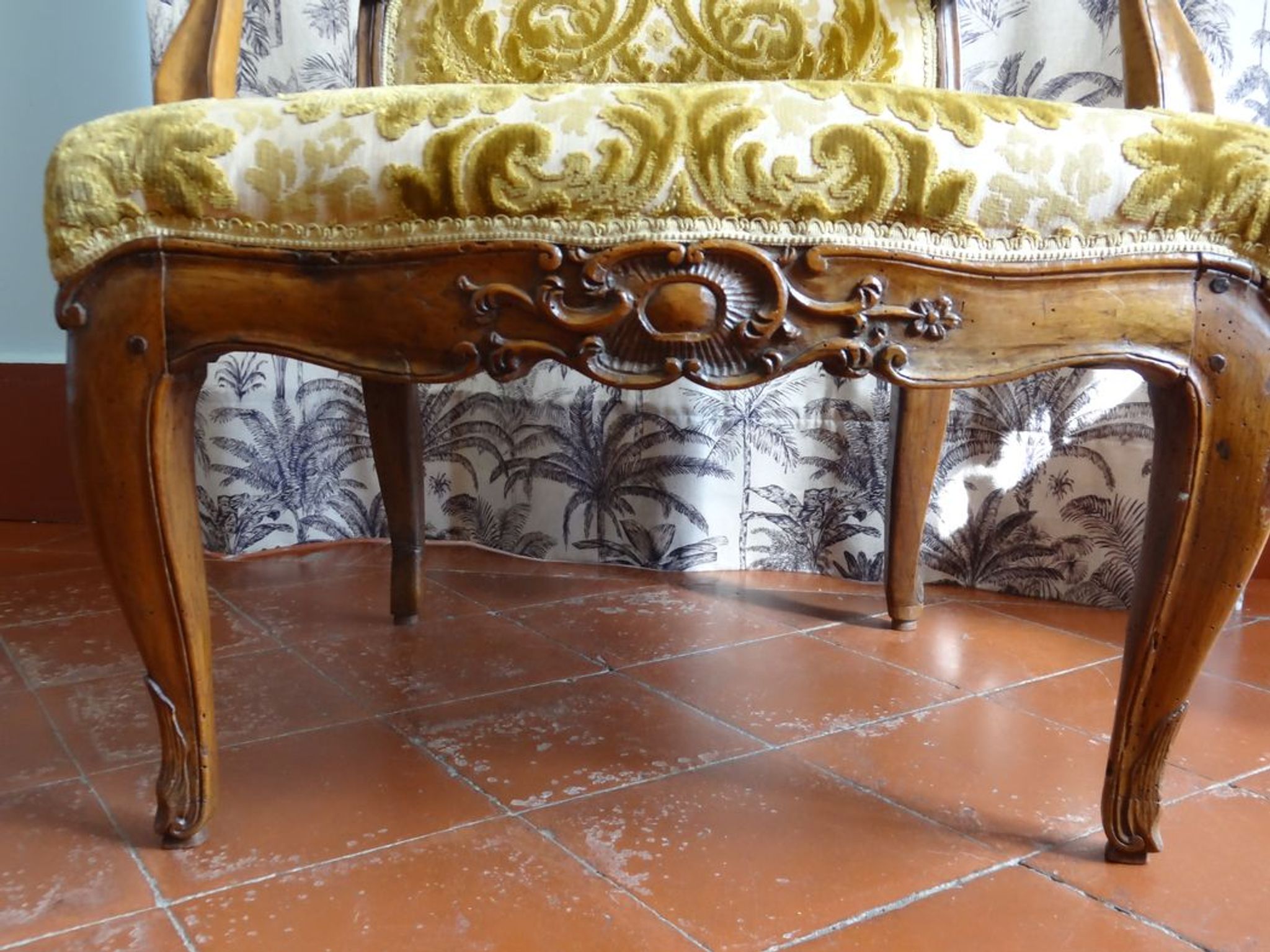 Counterpart of Louis XV period armchairs called "A la Reine"