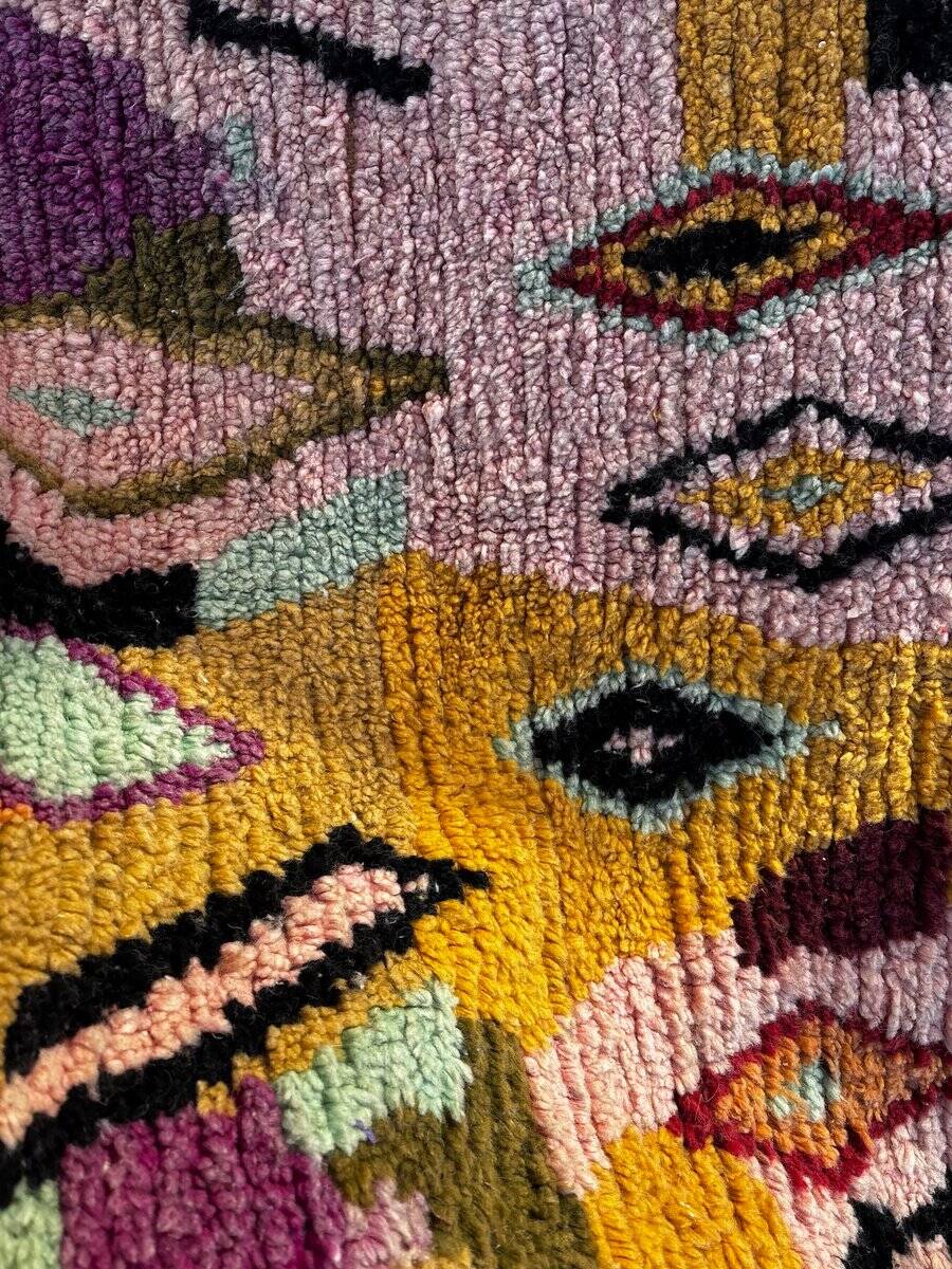 Moroccan bohemian Berber rug in multicoloured wool.