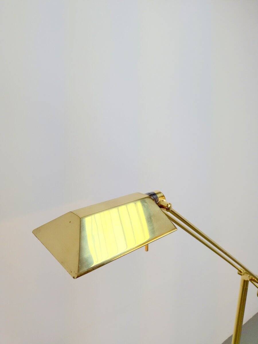 Brass Balance Reading Floor Lamp from Sölken Leuchten, 1980s
