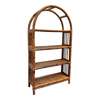 Rattan bookcase shelves