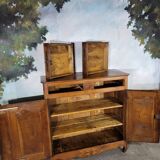 Louis XV high sideboard in cherry wood, Louis XV style