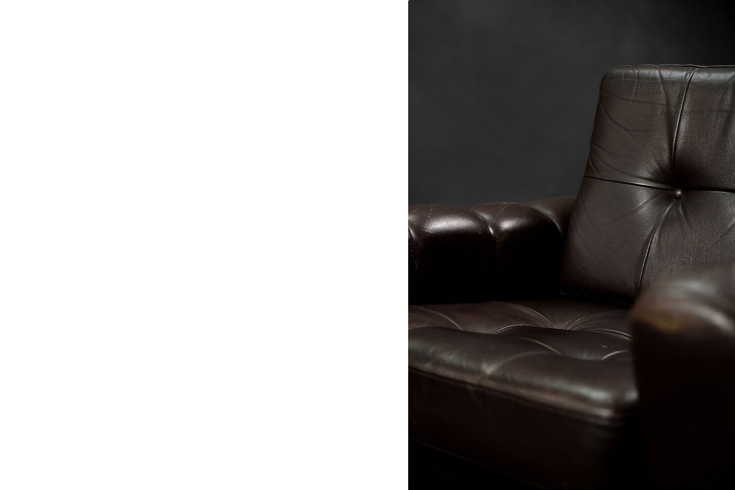 Vintage Mid-Century Modern Brown Leather Heart-shaped Lounge Chair, 1960s, Set of 2