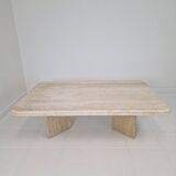 Rectangle Travertine Coffee or Side Table, Italy 1980's