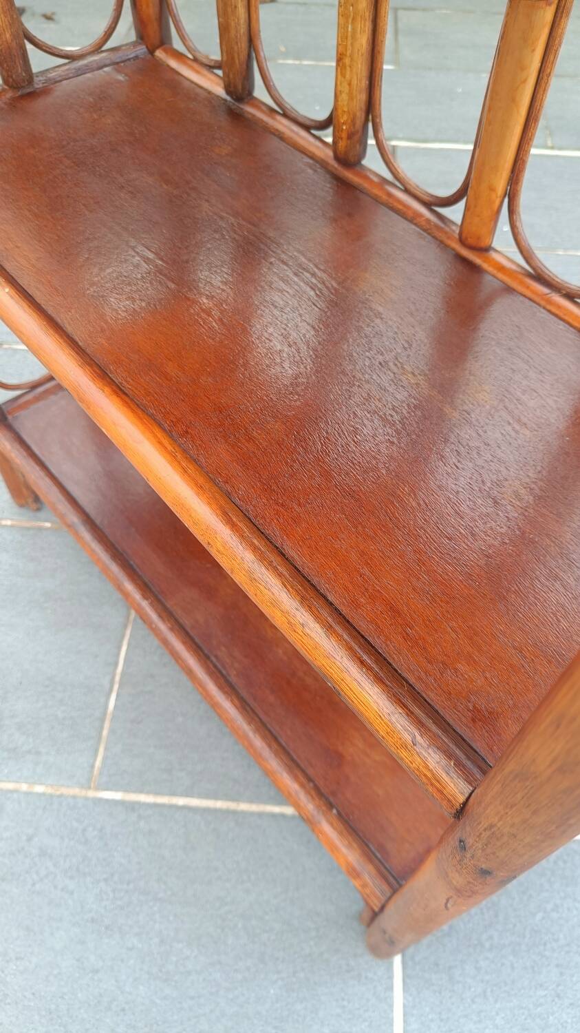 Vintage rattan shelf 4 levels – rattan bookcase