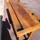 Small vintage carpenter's workbench in solid wood – Charming console