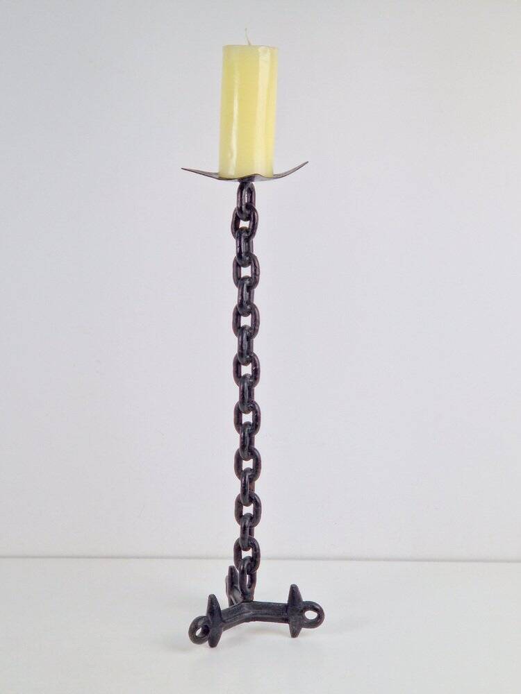 Brutalist Chain Floor Candleholder from Franz West, France, 1960s