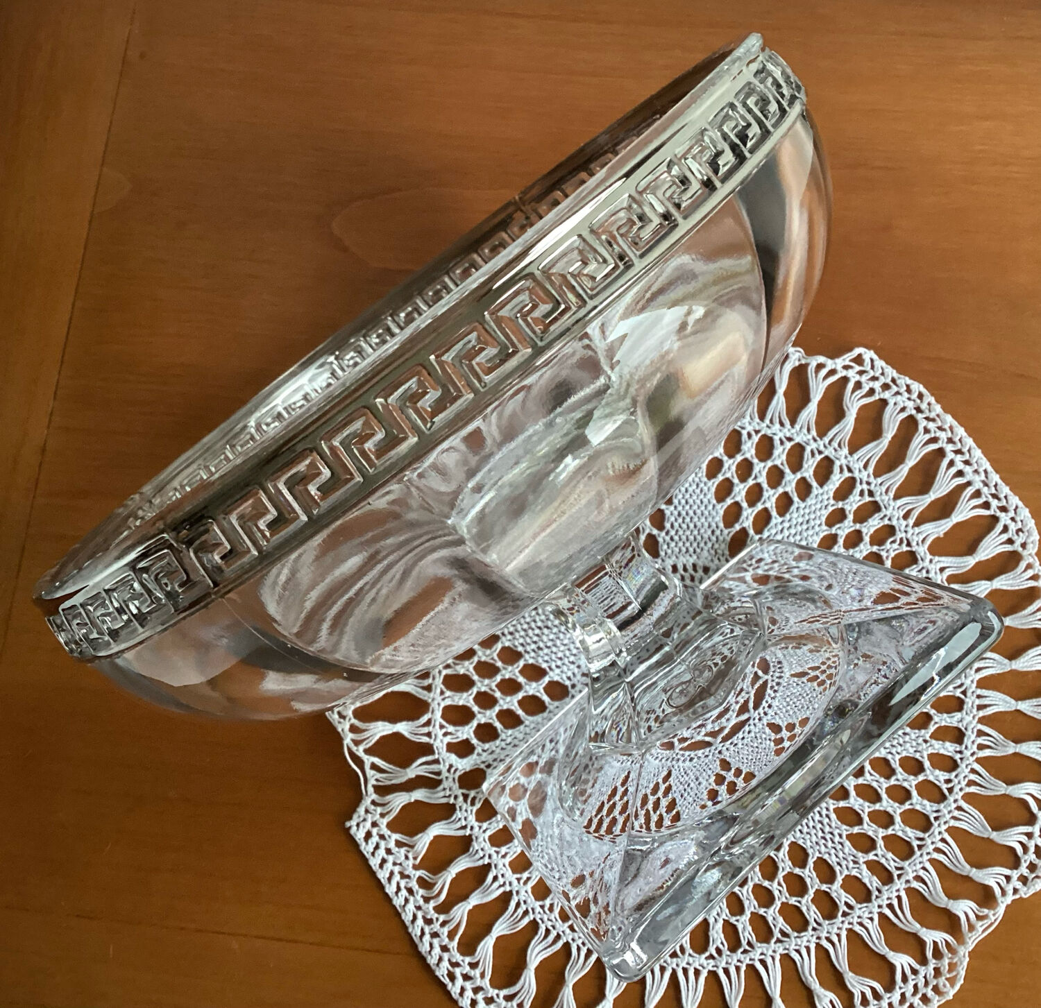 Standing cut square glass base