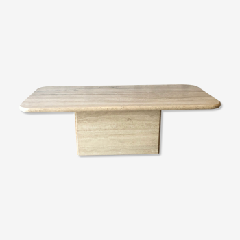 Rectangle-shaped travertine table