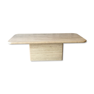 Rectangle-shaped travertine table