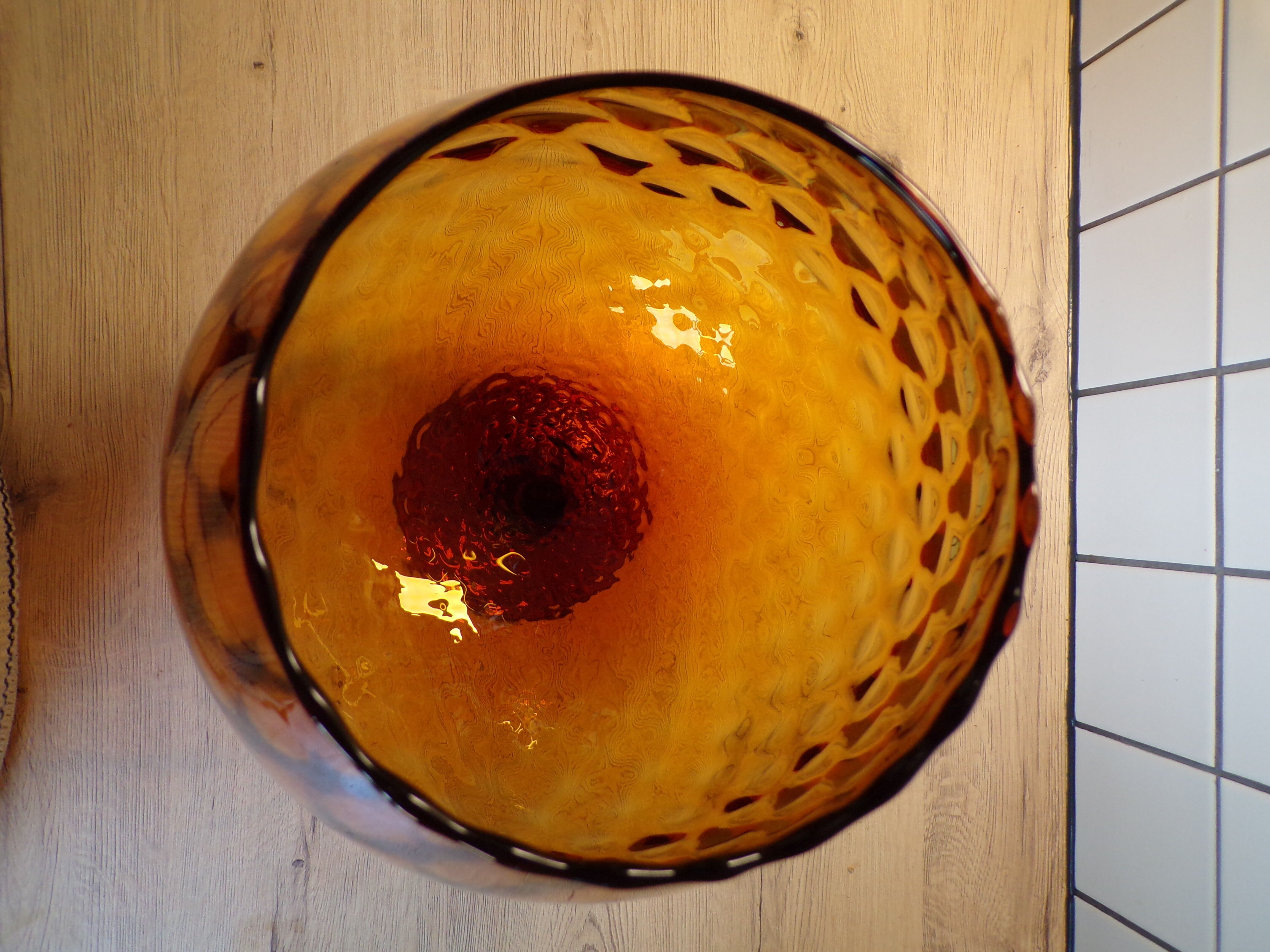 Vase in amber Empoli glass