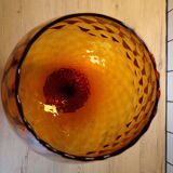 Vase in amber Empoli glass