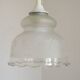 Vintage French pendant ceiling light in white glass decorated with flowers 4722
