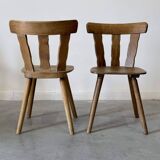 Série de 4 chaises de montagne en bois brut