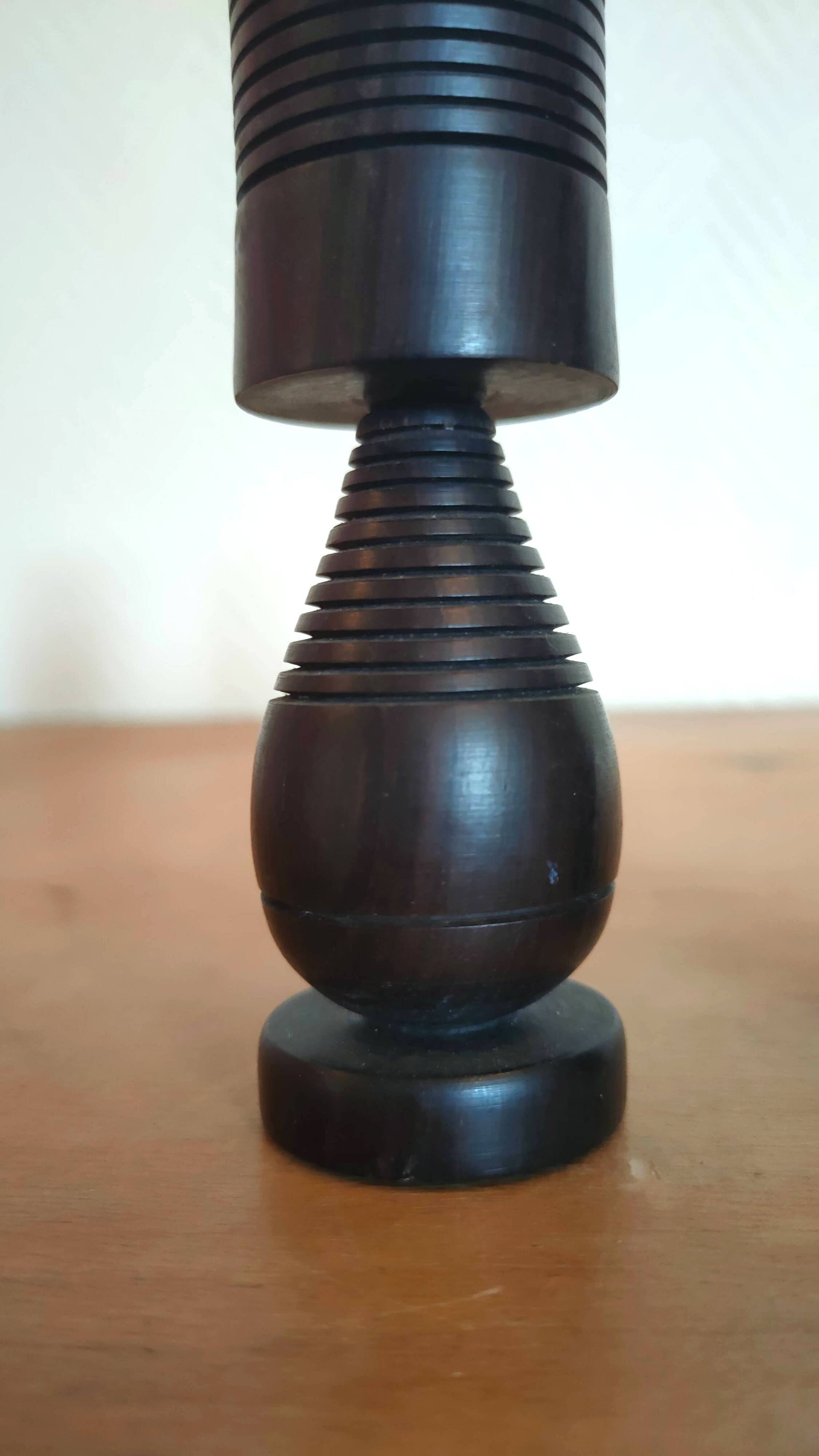 Pair of wooden candle holders design 60s 70s