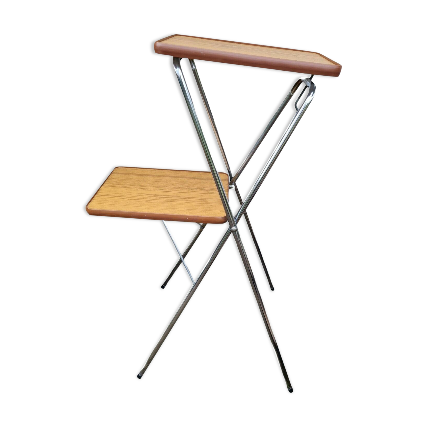 Meuble de projection des années 70 avec deux étagères en formica