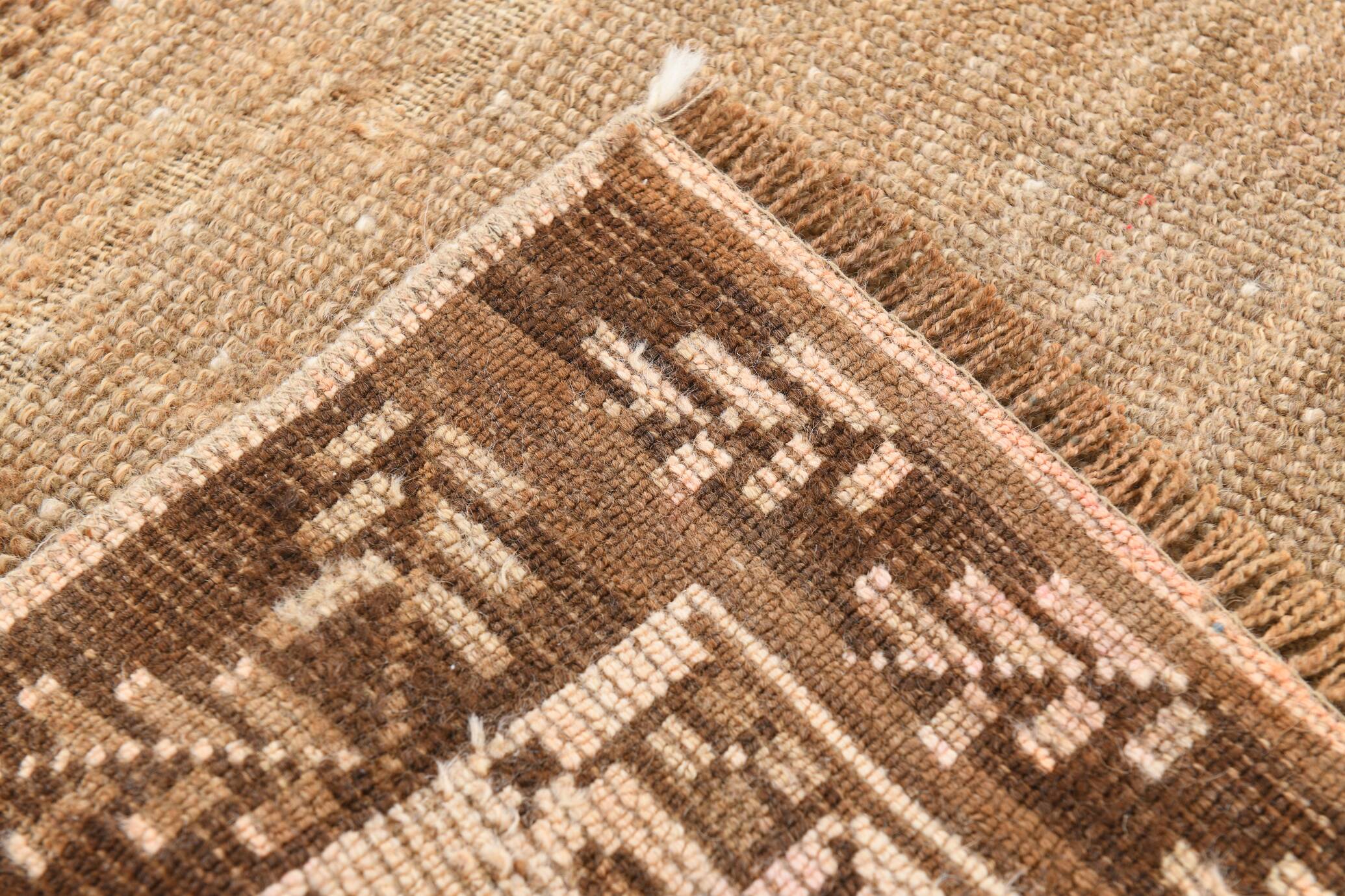 Brown & beige classic vintage rug