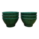 Set of 6 antique faceted ceramic bowls.