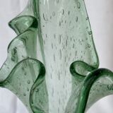 Green Biot blown glass vase