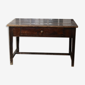 Table de ferme bois foncé