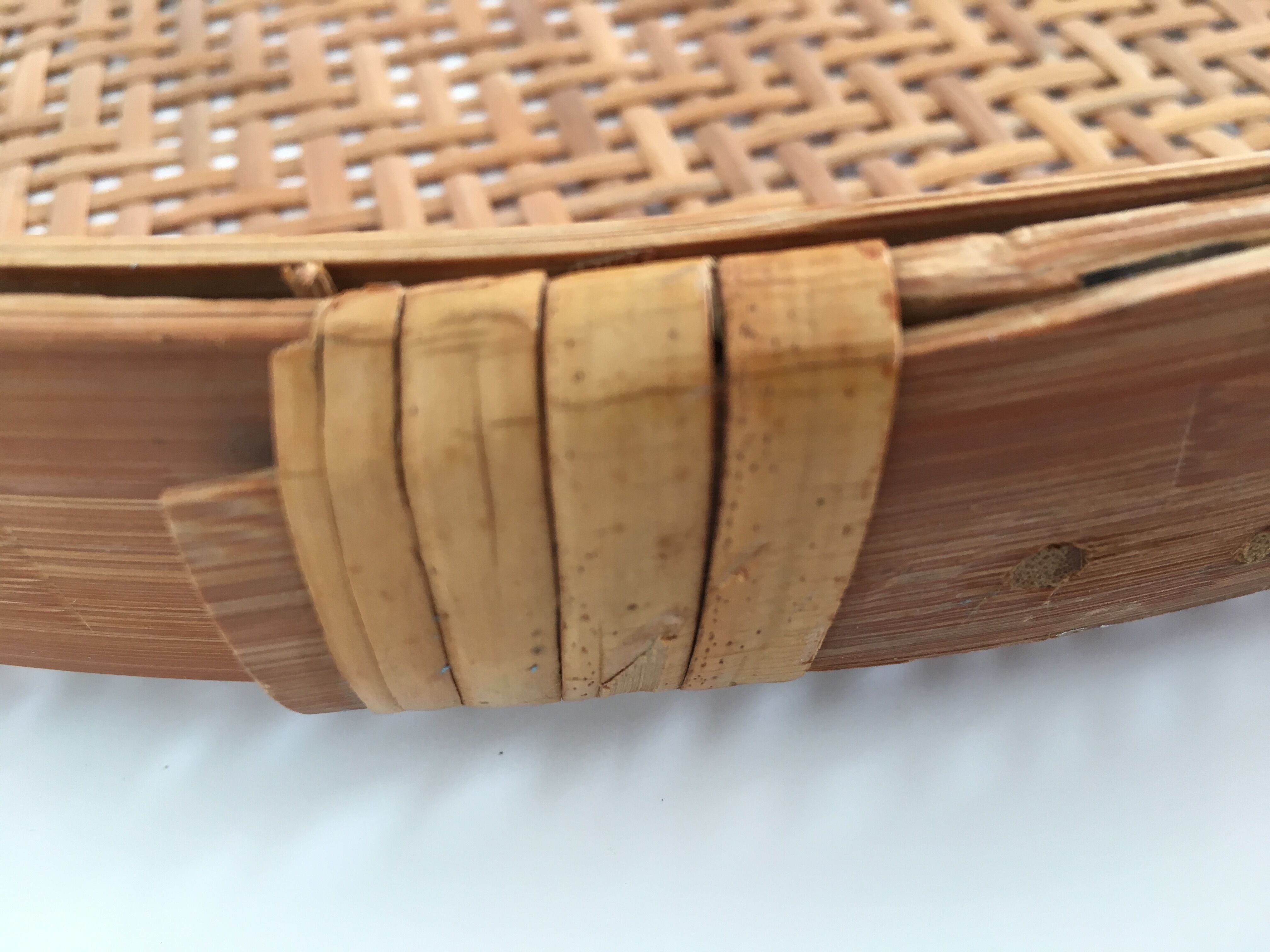 Large platter vintage rattan