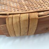 Large platter vintage rattan