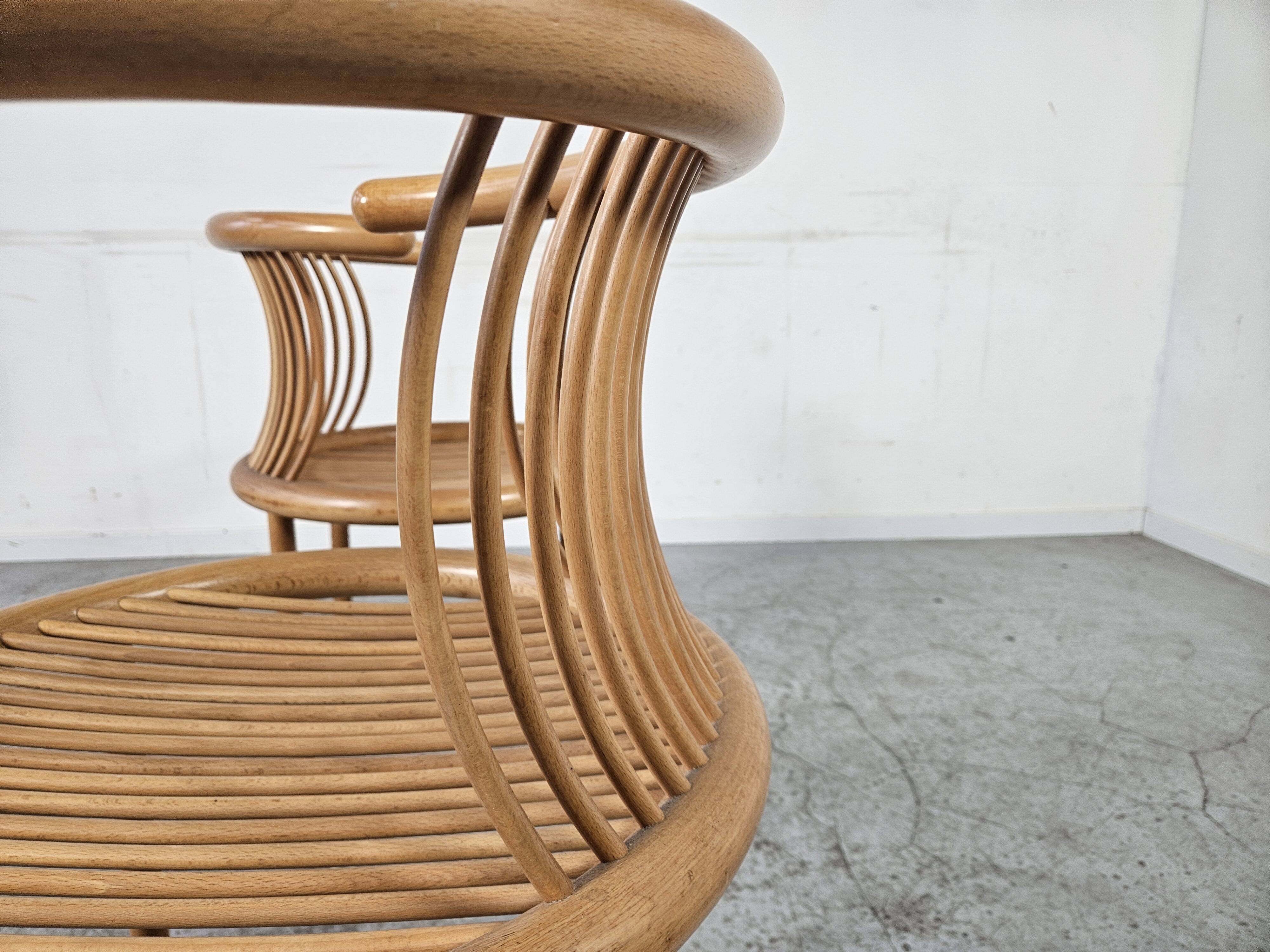 Pair of Herbert Ohl chairs for Lubke, 1980s